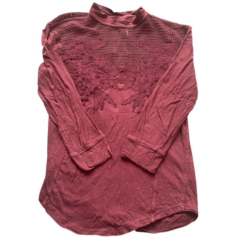 Free People 3/4 Sleeve Top Eyelet Floral Twilight Bella Swan Elena Gilbert Sz S